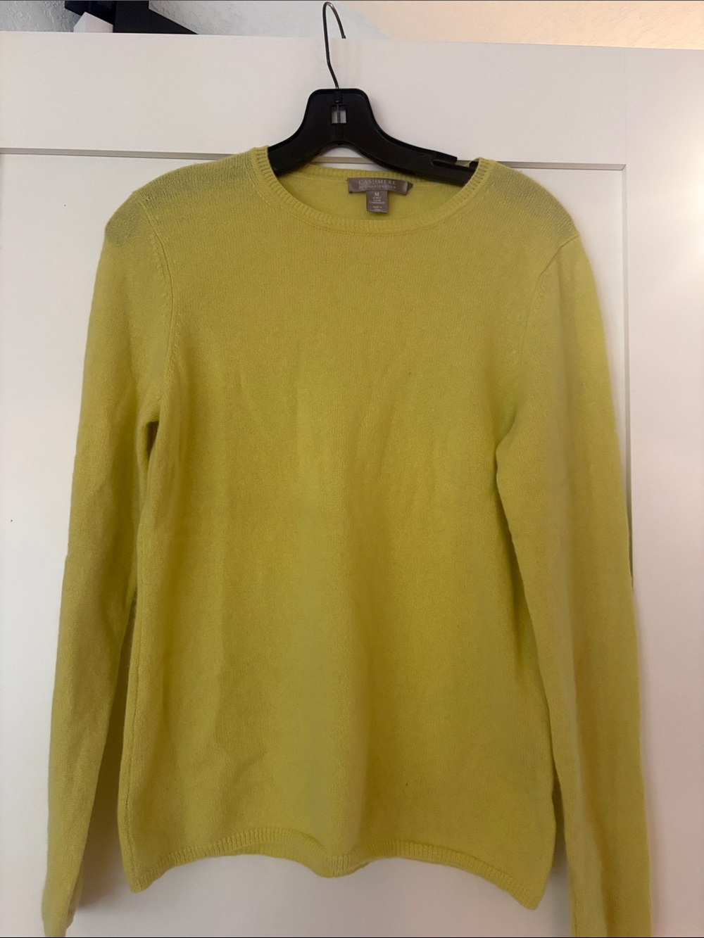 Charter Club cashmere Lime Green Crewneck Sweater Sz M